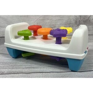 Fisher Price Tap & Turn Bench Blue White Plastic Toy Tool Bench 2019